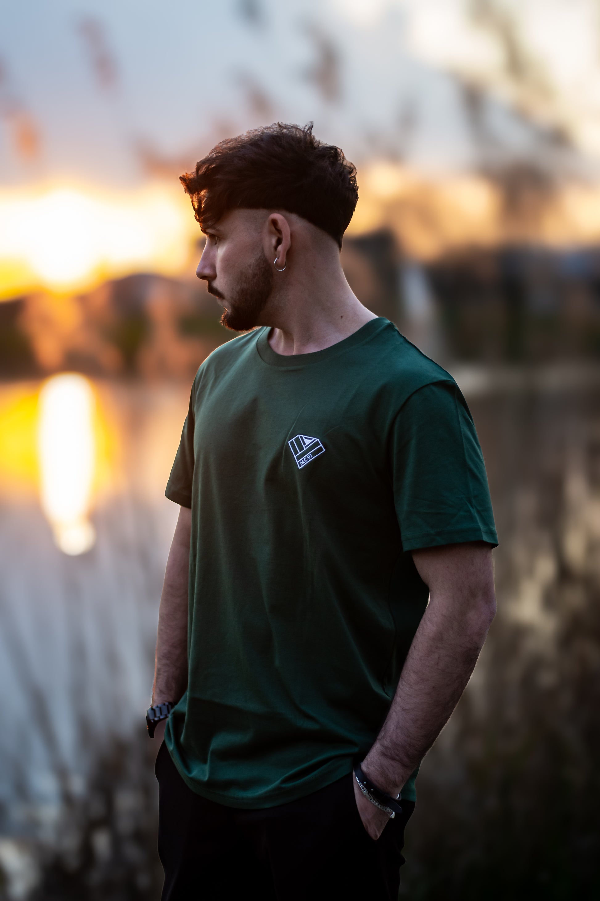 t-shirt bottle green - uomo