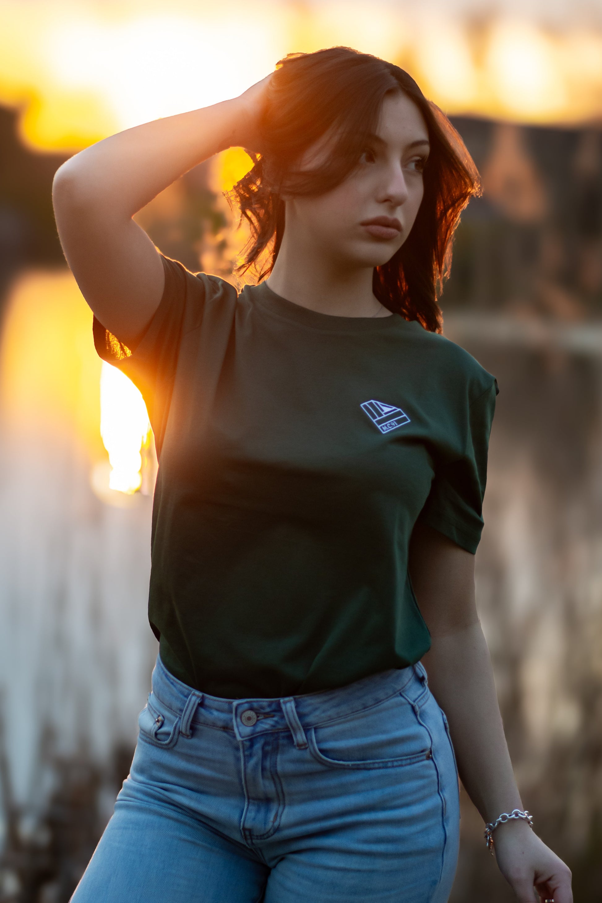 t-shirt bottle green - donna