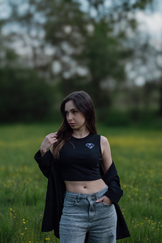 top a costine nero fronte