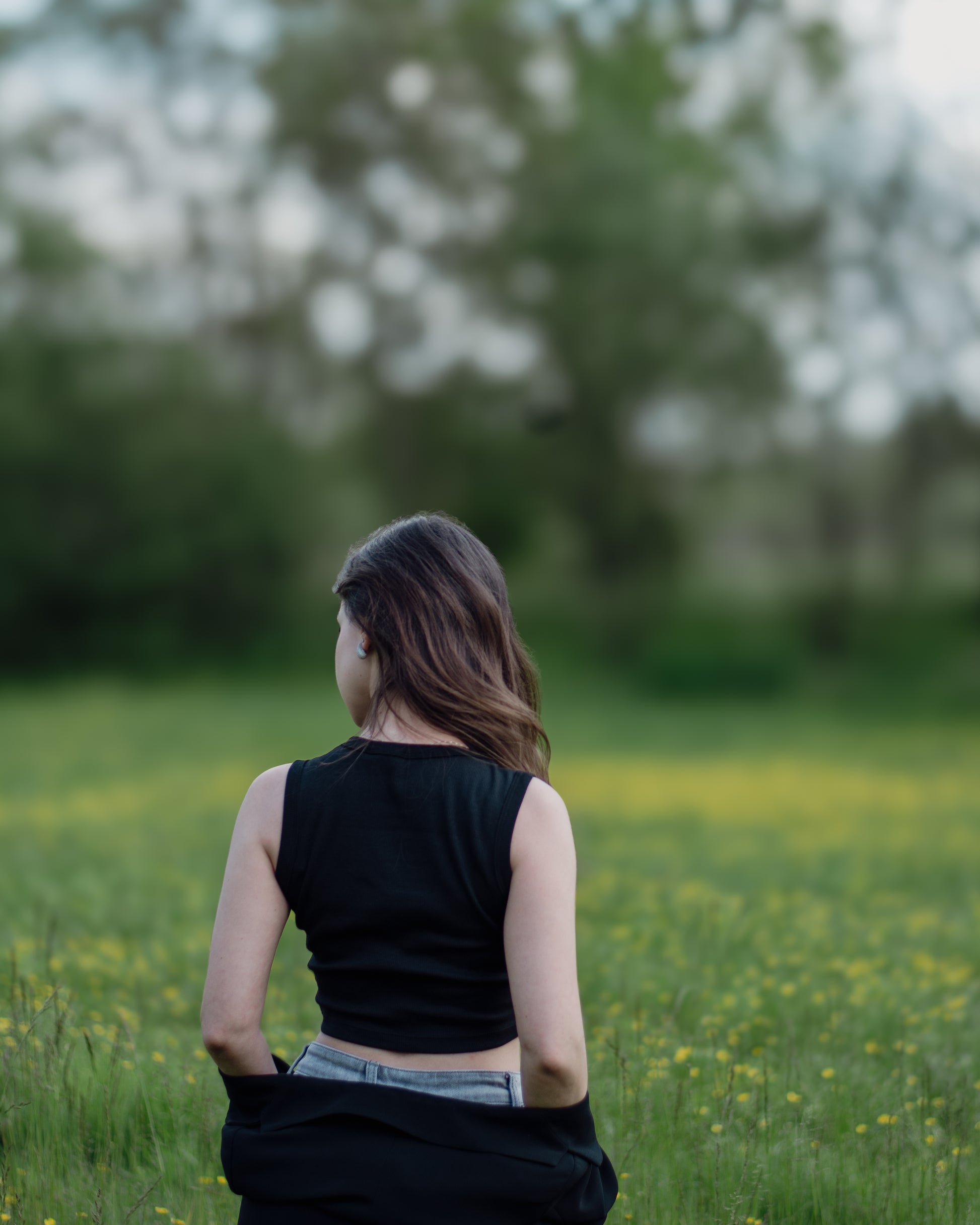 top a costine nero -  retro