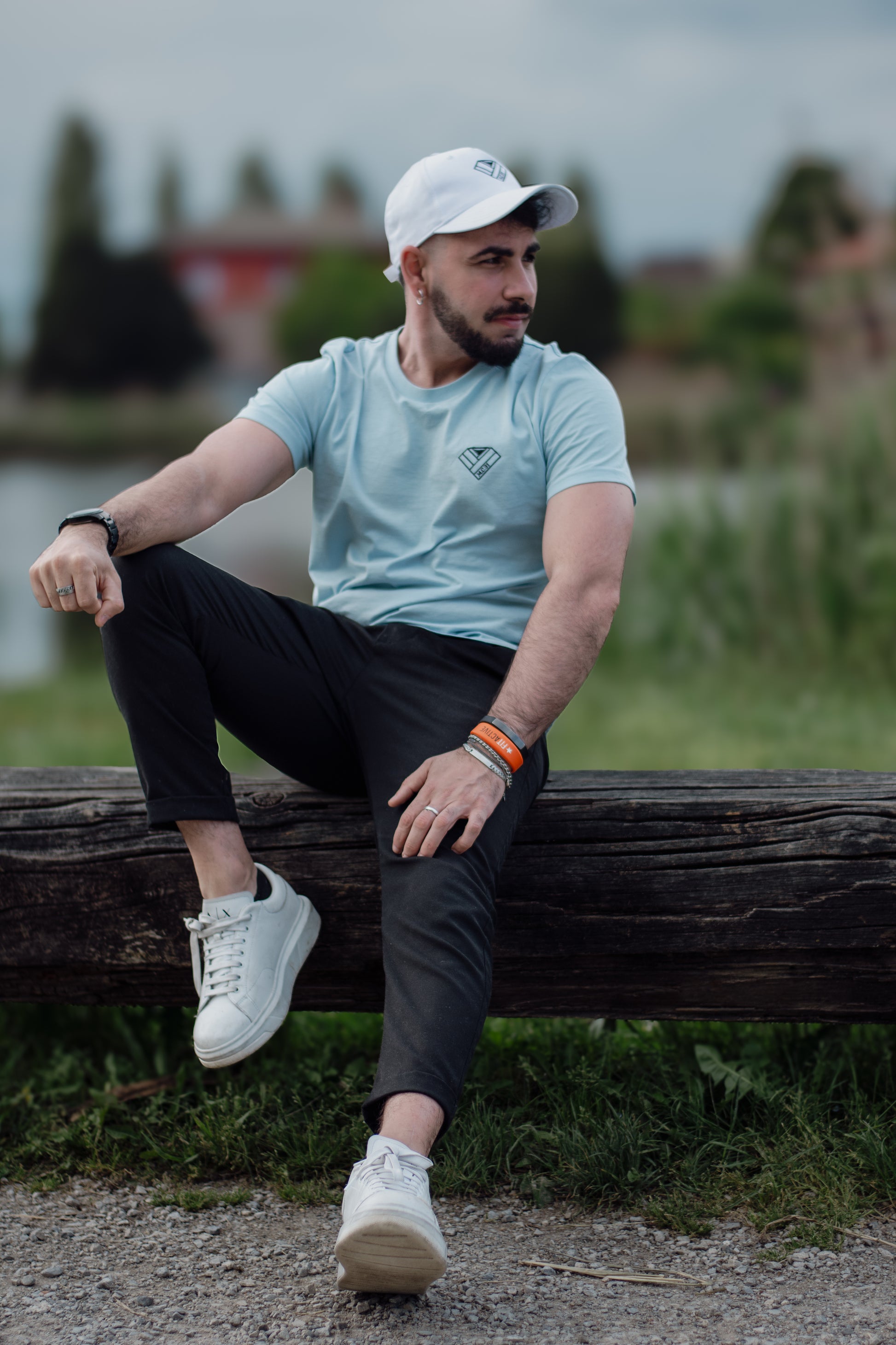 t-shirt sky blue uomo