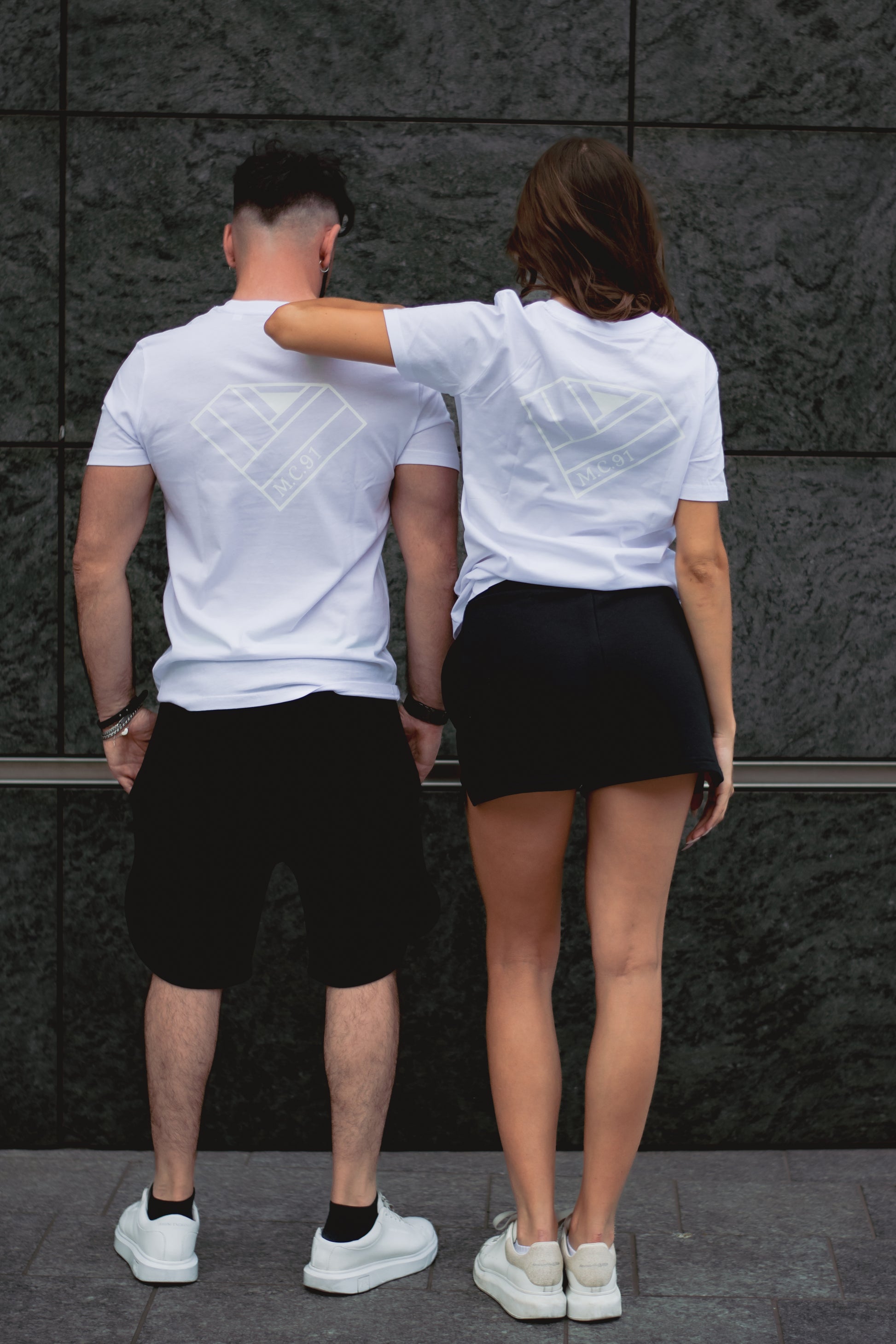 t-shirt logo dietro unisex bianca - retro